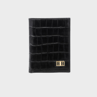 Goldblack Bifold Slim Wallet Croco Black price in Qatar